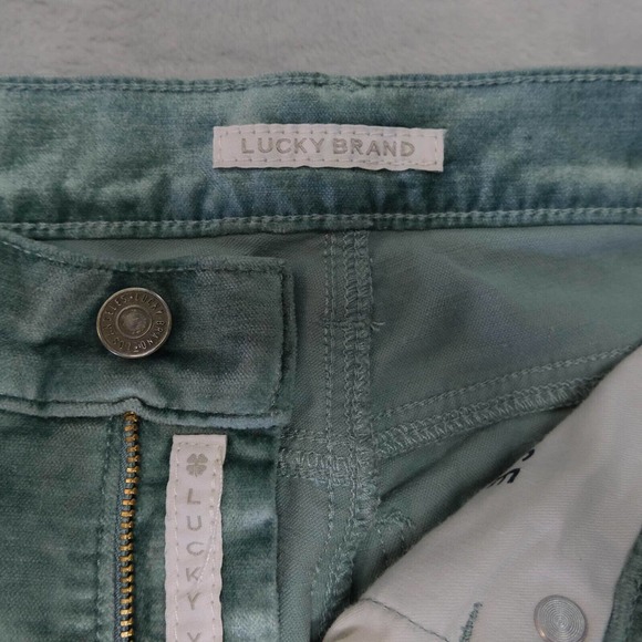 LUCKY BRAND Womens 00 Ava Antartica Sea Foam Crushed Velvet Skinny Jeans Pants - Picture 4 of 16